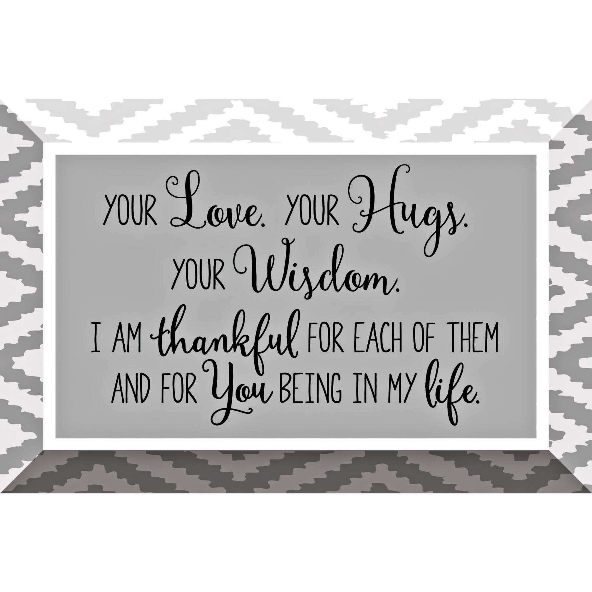 Your Love, Your Hugs Glass Plaque with Easel